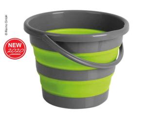 SEAU PLIABLE EN SILICONE 10L VERT & GRIS - CAMP4