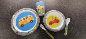 COFFRET ENFANT MELAMINE 5 PIECES KAMPA ANIMAL TRAFFIC