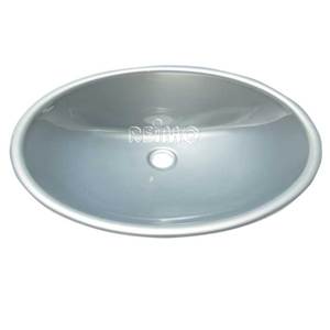 LAVABO ENCASTRABLE OVALE EN PLASTIQUE ARGENT 45 x 35 x 14,5 cm