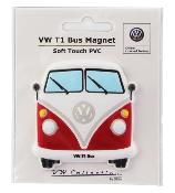 MAGNET AIMANTE CAOUTCHOUC VW T1 ROUGE  - VW COLLECTION