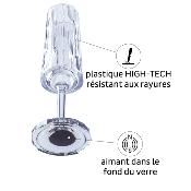 2 FLUTES CHAMPAGNE PLASTIQUE 15cl SILWY® AVEC SOUS-VERRE MAGNETIQUE