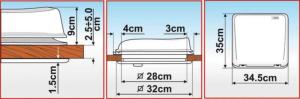 LANTERNEAU FIAMMA VENT 28 SANS VENTILATEUR - CRISTAL