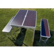 TABLE PIQUE-NIQUE VALISE AVEC 2 BANCS