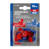 COSSES RAPIDES GUILLOTINE - BLEU - 5 BLEUS 1.5-2.5mm² + 5 ROUGES 0,5 à 1,5 mm²