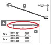 CABLE DE CONNEXION POUR LAMPE 833210