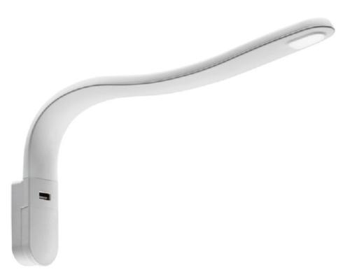 LAMPE A COL DE CYGNE FLEXIBLE BLANCHE A LED AVEC USB - 386mm