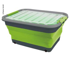 BOITE DE RANGEMENT 30L PLIABLE - GRIS & VERT CITRON - CAMP4