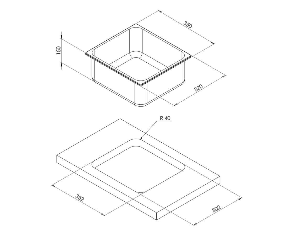 CAN Evier rectangulaire inox