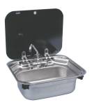 EVIER INOX RECTANGULAIRE + COUVERCLE VERRE Dometic VA8005 AM