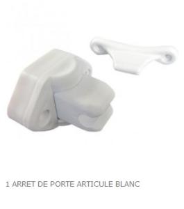 ARRET DE PORTE ARTICULE BLANC 44x33mm