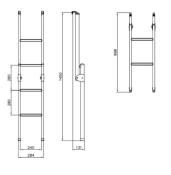 ECHELLE TELESCOPIQUE REIMO POUR TOIT RELEVABLE VAN 29x145cm