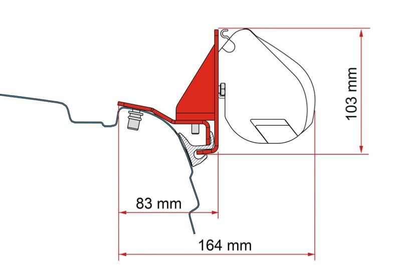 KIT ADAPTATEUR pour store F 35 pro T5/T6 AVEC MULTIRAIL REIMO.