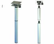 PIED DE TABLE 375/756mm DOUBLE PLATEAU PIVOTANT 360° ALUMINIUM