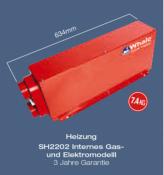 CHAUFFAGE AUTONOME GAZ+ELCTRICITE 2X2000W WEBASTO WHALE SH2202