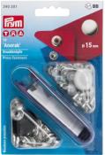 BOUTONS PRESSIONS DIAM. 15 mm spcial TEXTILE - BOITE DE 10 + OUTIL DE POSE