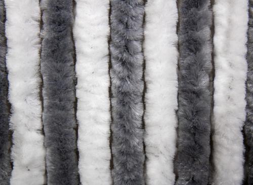 RIDEAU CHENILLE ANTI INSECTES - BLANC/GRIS - 56x185 cm