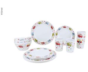 COFFRET DE VAISSELLE MÉLAMINÉE " SUMMER CAMPING"  