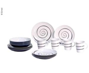 SET DE VAISSELLE TWIST BLUE de GIMEX - pour 4 personnes