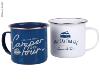 LOT DE 2 TASSES EMAILLES BAY CITY 400ml HOLIDAY TRAVEL