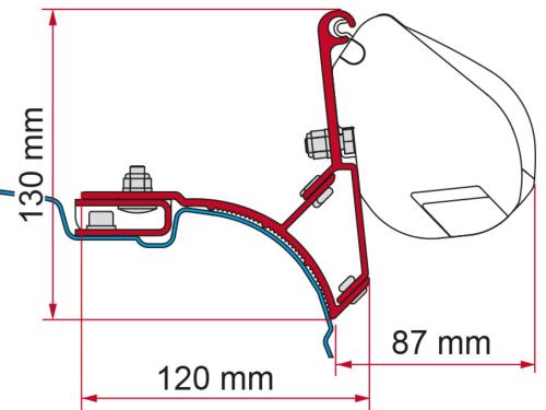 ADAPTATEUR FIAMMA F35 POUR VW T5/T6 MULTIVAN TRANSPORTER sans rail C sur le toit