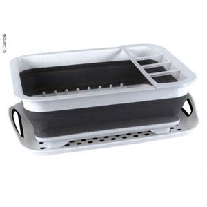 EGOUTTOIR PLIANT EN SILICONE GRIS ET BLANC 37x31x6/13cm