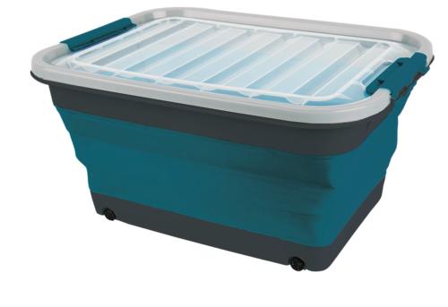 BOÎTE DE RANGEMENT 45L PLIABLE - BLEU PÉTROLE - CAMP4
