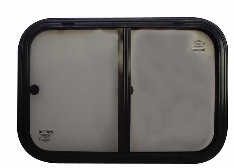 FENETRE COULISSANTE VERRE SECURIT NOIRE 800 x 600 MM