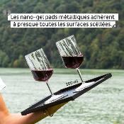 2 VERRES A VIN PLASTIQUE 30cl SILWY® AVEC SOUS-VERRE MAGNETIQUE