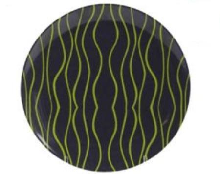 ASSIETTE PLATE 25cm MELAMINE GRIS & VERT CITRON - GIMEX