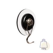 CROCHET MAGNETIQUE EN METAL SILWY THE ONE + PAD NANO-GEL 6,5cm  NOIR ET BLANC