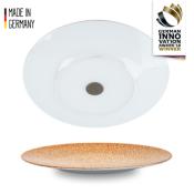 Assiette plate en porcelaine - Lot de 2 - Abricot 