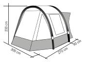 AUVENT GONFLABLE TOUR EASY AIR - REIMO TENT 300x270cm hauteur 180-220cm