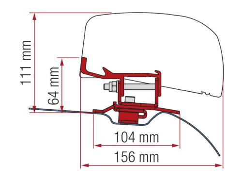 ADAPTATEUR pour store FIAMMA F40 pour PSA Van 260 (Space Tourer)