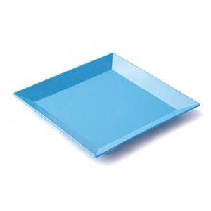 ASSIETTE A DESSERT CARREE 19CM MELAMINE PLASTOREX - BLEUE