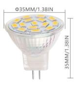 AMPOULE 12 LED MR11 30mm 2.4W 120 Lumen - Blanc Chaud