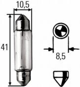 AMPOULE SOFTITE de CLIGNOTANT 41mm 12V 10W HELLA C10W