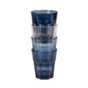 VERRES A EAU BLEU BO CAMP 200ml - LOT DE 4 VERRES
