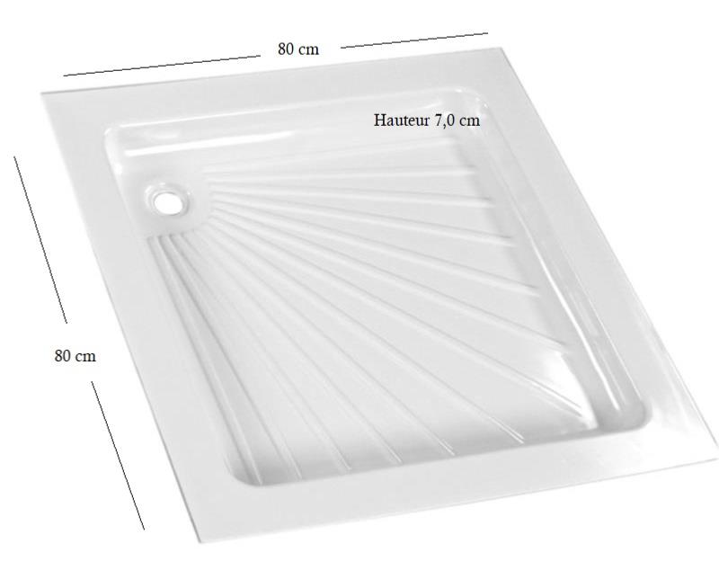 BAC À DOUCHE ABS 80x80x7 cm
