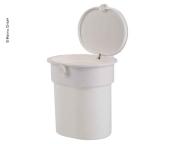 Poubelle à ventouse, blanche, jusqu'à 3kg, bouton poussoir 