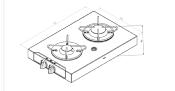 RECHAUD GAZ EN SAILLIE 2 FEUX CARBEST 440xB290 H95mm