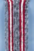 RIDEAU CHENILLE ANTI INSECTES - Gris/Rouge/Blanc - 56x185 cm