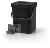 Poubelle 5l Noire 15x19x24,5cm, avec couvercle,  suspendre  la porte