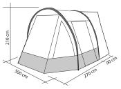 AUVENT INDEPENDANT A FIBRE TOUR EASY Re-TENT - 300x270+90cm hauteur 180-200cm 