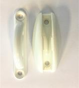 BUTEE DE PORTE PLASTIQUE BLANC EN DEMI LUNE - 2 PIECES