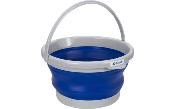 SEAU PLIANT EN SILICONE 10L - GRIS & BLEU