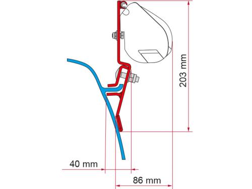 Adaptateur Fiamma pour F35 Pro VW T3 en 2 parties 