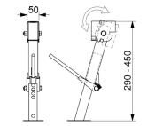 Quick Support Jack Lippert Components – Pied stabilisateur rabattable télescopique 290 à 450 mm