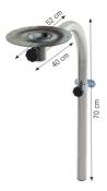 PIED TABLE PIVOTANT STANDARD  72 cm en acier AVEC SUPPORT A PLATEAU TOURNANT