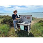 MEUBLE DE CUISINE MOBILE + TABLE Kitch&Box 100 x 50 cm
