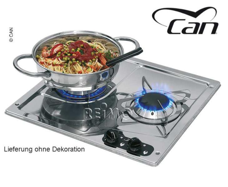 Plaque de cuisson gaz inox 2 feux encastrable